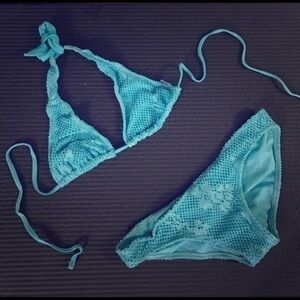 Lace Light blue bathing suit Size Small/ Medium